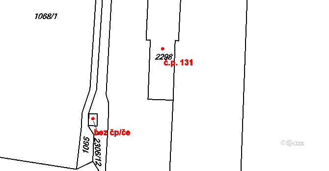 Suchdol nad Lužnicí 131 na parcele st. 2298 v KÚ Suchdol nad Lužnicí, Katastrální mapa