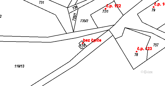 Jenčice 41099885 na parcele st. 176 v KÚ Jenčice, Katastrální mapa