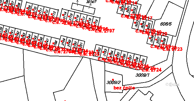 Podlesí 2731, Havířov na parcele st. 3152 v KÚ Bludovice, Katastrální mapa