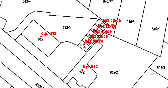 Králíky 45474885 na parcele st. 1150/1 v KÚ Králíky, Katastrální mapa