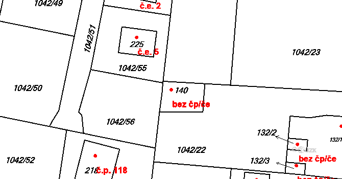 Skašov 47418885 na parcele st. 140 v KÚ Skašov, Katastrální mapa