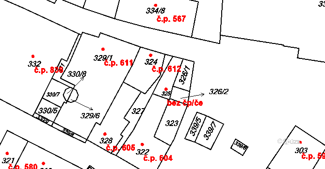 Dolní Kounice 48454885 na parcele st. 325 v KÚ Dolní Kounice, Katastrální mapa