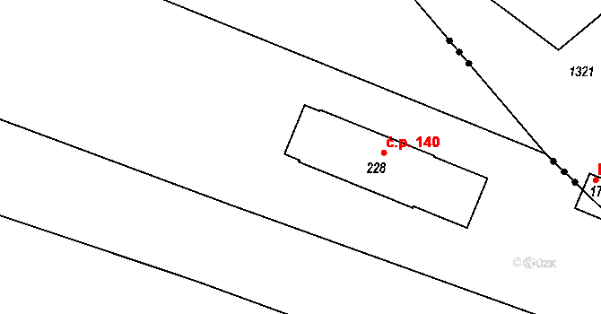 Heřmaň 140 na parcele st. 228 v KÚ Heřmaň, Katastrální mapa