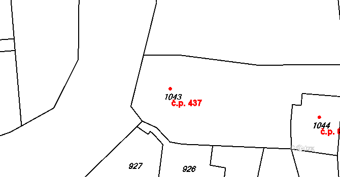 Česká Skalice 437 na parcele st. 1043 v KÚ Česká Skalice, Katastrální mapa