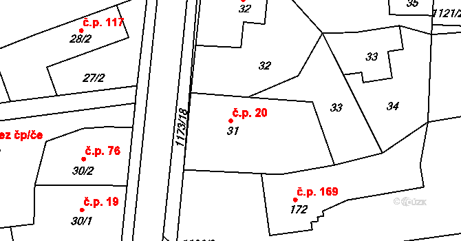 Chromeč 20 na parcele st. 31 v KÚ Chromeč, Katastrální mapa