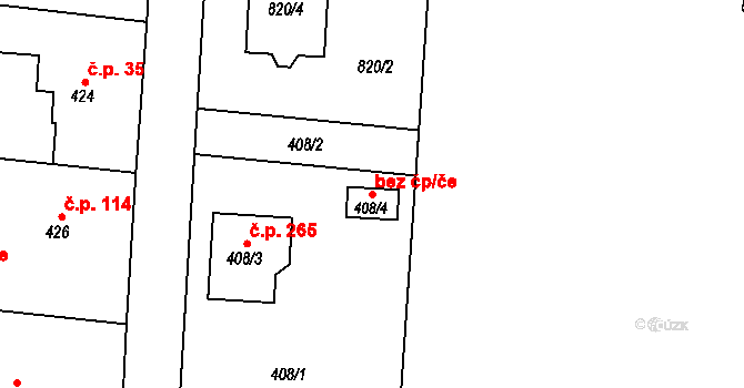 Neplachovice 89545885 na parcele st. 408/4 v KÚ Neplachovice, Katastrální mapa