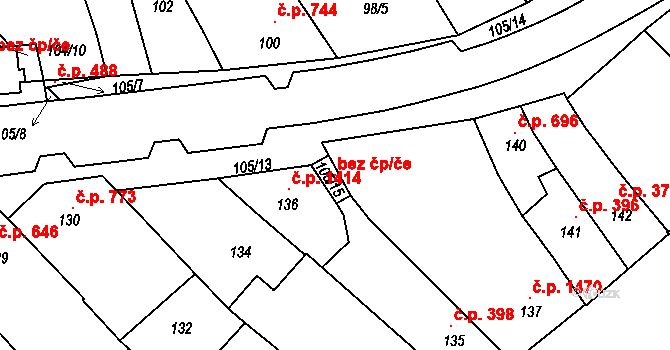 Hustopeče 118915886 na parcele st. 105/15 v KÚ Hustopeče u Brna, Katastrální mapa