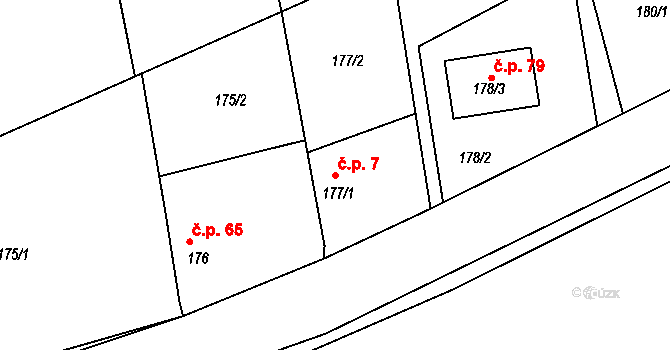 Skramníky 7, Klučov na parcele st. 177/1 v KÚ Skramníky, Katastrální mapa