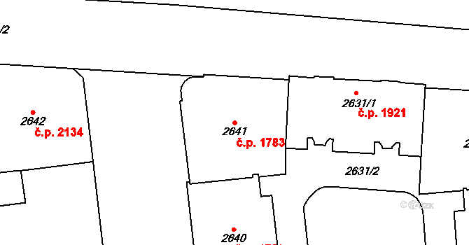 Vinohrady 1783, Praha na parcele st. 2641 v KÚ Vinohrady, Katastrální mapa
