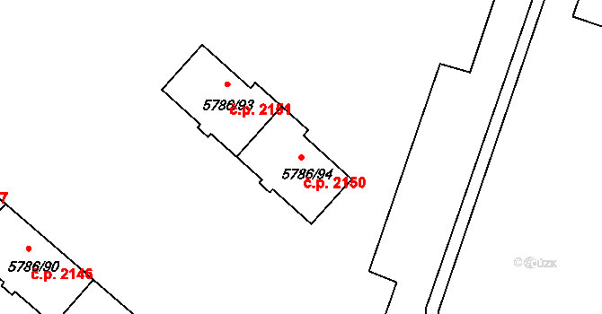 Česká Lípa 2150 na parcele st. 5786/94 v KÚ Česká Lípa, Katastrální mapa