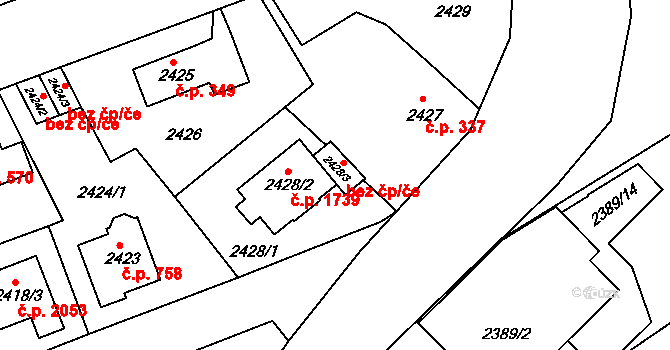 Praha 40419886 na parcele st. 2428/3 v KÚ Modřany, Katastrální mapa