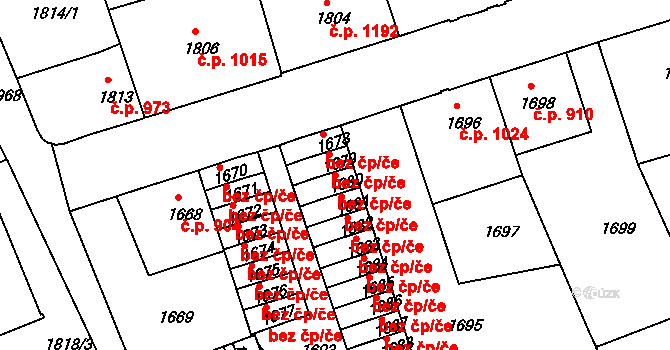Děčín 40680886 na parcele st. 1680 v KÚ Děčín, Katastrální mapa