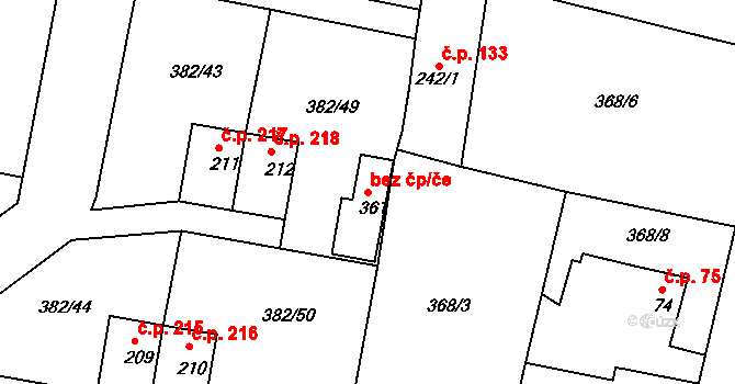 Neratovice 45442886 na parcele st. 361 v KÚ Mlékojedy u Neratovic, Katastrální mapa