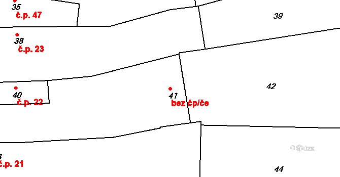 Číčenice 47722886 na parcele st. 41 v KÚ Číčenice, Katastrální mapa