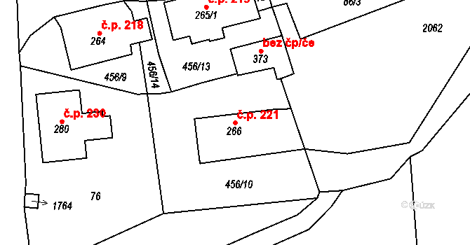 Ruprechtice 221, Meziměstí na parcele st. 266 v KÚ Ruprechtice u Broumova, Katastrální mapa