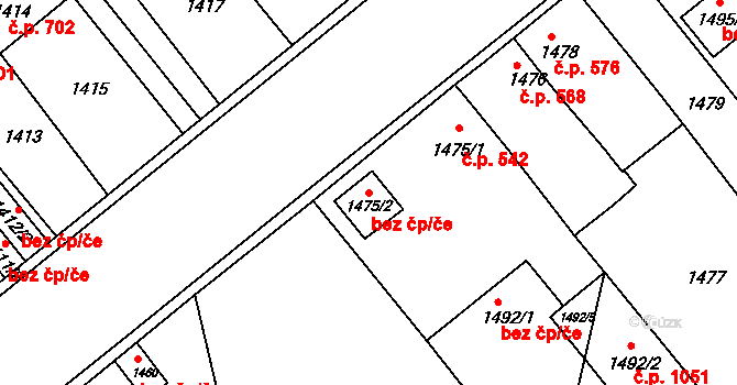 Podbořany 80330886 na parcele st. 1475/2 v KÚ Podbořany, Katastrální mapa