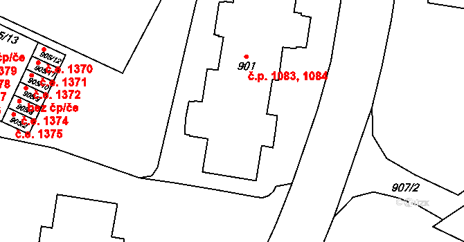 Kopřivnice 1083,1084 na parcele st. 901 v KÚ Kopřivnice, Katastrální mapa
