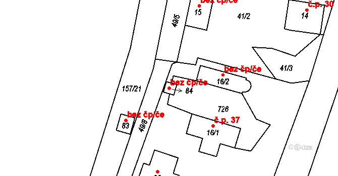 Milíkov 92625886 na parcele st. 84 v KÚ Těšov u Milíkova, Katastrální mapa