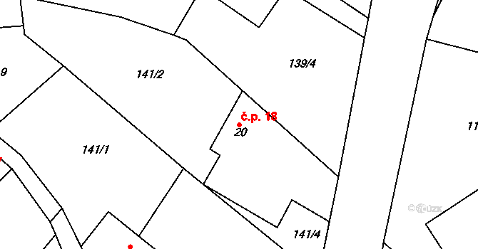 Radostovice 18, Světlá nad Sázavou na parcele st. 20 v KÚ Radostovice u Lipničky, Katastrální mapa