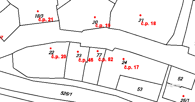 Žopy 52, Holešov na parcele st. 77 v KÚ Žopy, Katastrální mapa
