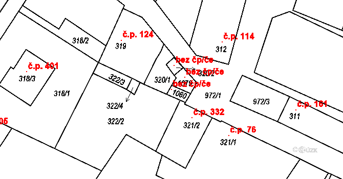 Kostomlaty nad Labem 104661887 na parcele st. 1080 v KÚ Kostomlaty nad Labem, Katastrální mapa