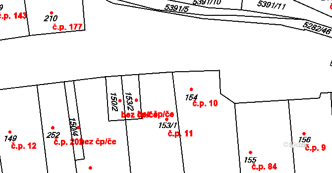 Chyňava 11 na parcele st. 153/1 v KÚ Chyňava, Katastrální mapa