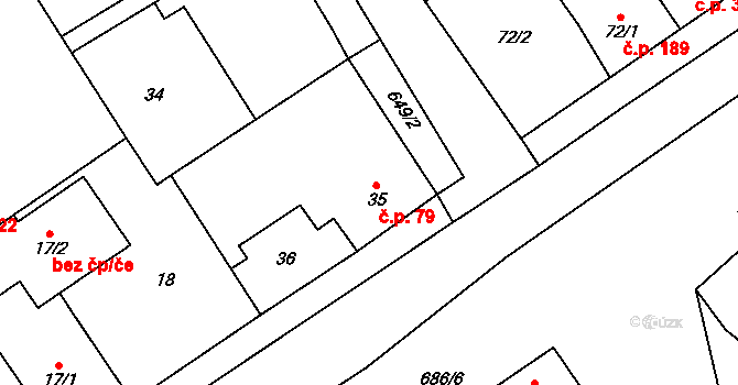Třebestovice 79 na parcele st. 35 v KÚ Třebestovice, Katastrální mapa