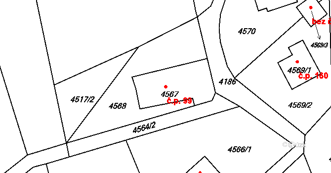 Lískovec 99, Frýdek-Místek na parcele st. 4567 v KÚ Lískovec u Frýdku-Místku, Katastrální mapa
