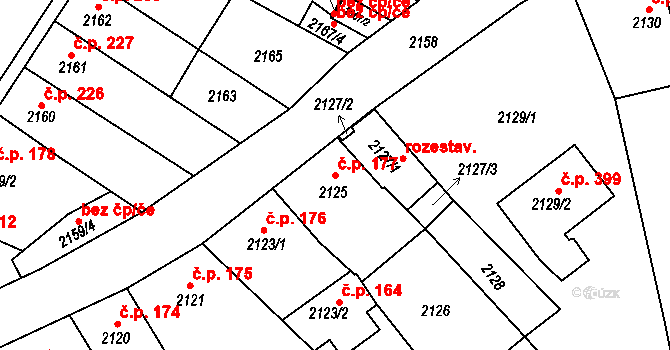Příbram III 177, Příbram na parcele st. 2125 v KÚ Příbram, Katastrální mapa