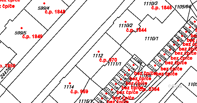 Mizerov 970, Karviná na parcele st. 1112 v KÚ Karviná-město, Katastrální mapa