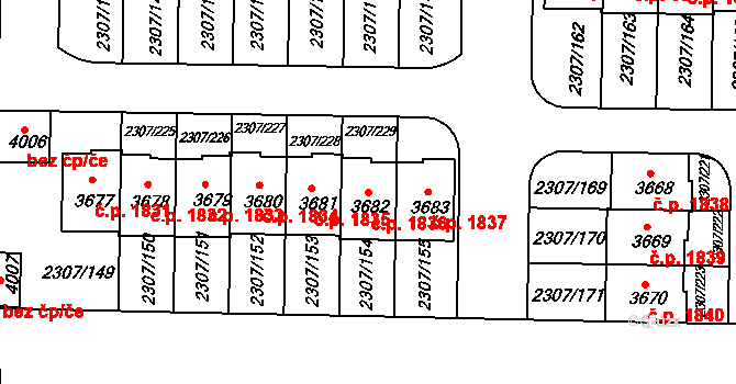 Slaný 1836 na parcele st. 3682 v KÚ Slaný, Katastrální mapa