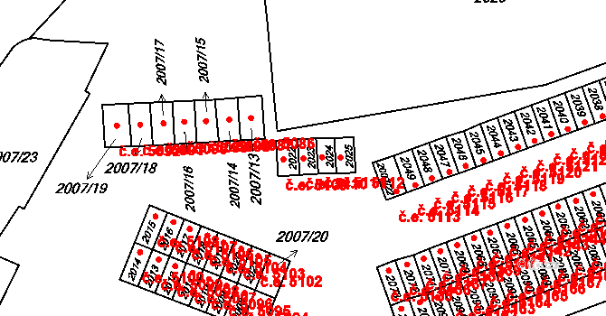 Kadaň 5110 na parcele st. 2023 v KÚ Kadaň, Katastrální mapa