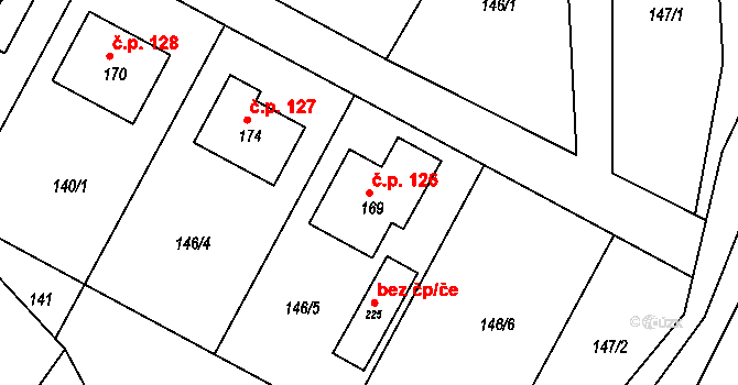 Obyčtov 126 na parcele st. 169 v KÚ Obyčtov, Katastrální mapa