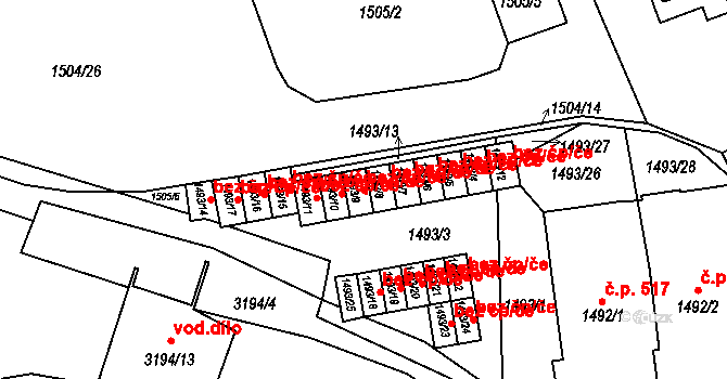 Rychnov nad Kněžnou 38496887 na parcele st. 1493/9 v KÚ Rychnov nad Kněžnou, Katastrální mapa