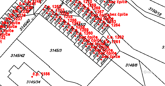 Pelhřimov 39254887 na parcele st. 3145/18 v KÚ Pelhřimov, Katastrální mapa