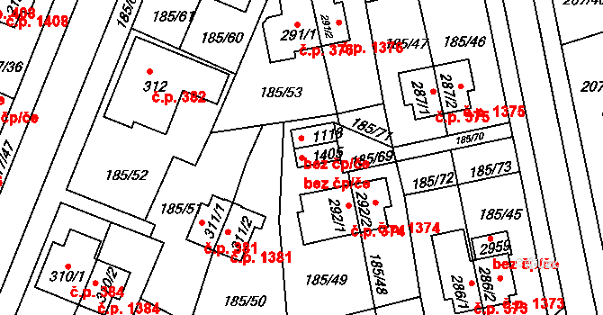 Sezimovo Ústí 40908887 na parcele st. 1405 v KÚ Sezimovo Ústí, Katastrální mapa