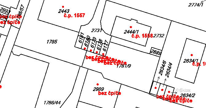 Písek 42638887 na parcele st. 6177 v KÚ Písek, Katastrální mapa