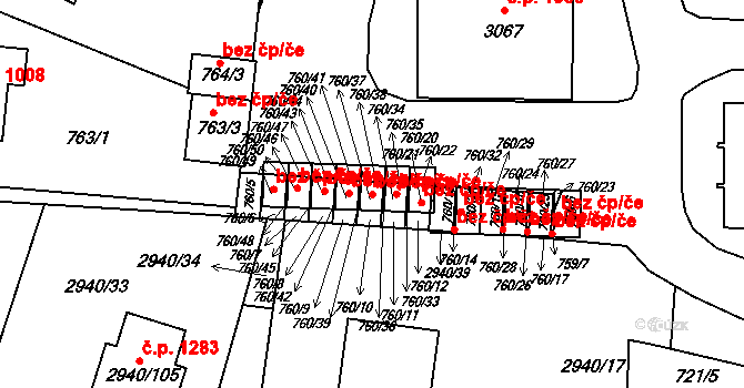 Sedlčany 48488887 na parcele st. 760/37 v KÚ Sedlčany, Katastrální mapa