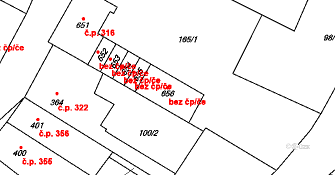 Kryry 49136887 na parcele st. 656 v KÚ Kryry, Katastrální mapa