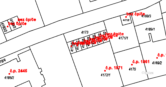 Praha 49200887 na parcele st. 4172/6 v KÚ Žižkov, Katastrální mapa