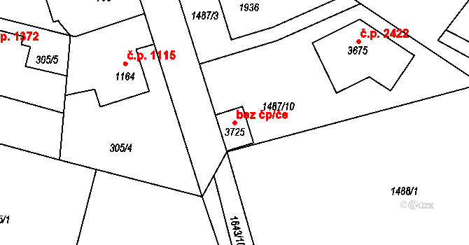 Říčany 51004887 na parcele st. 3725 v KÚ Říčany u Prahy, Katastrální mapa