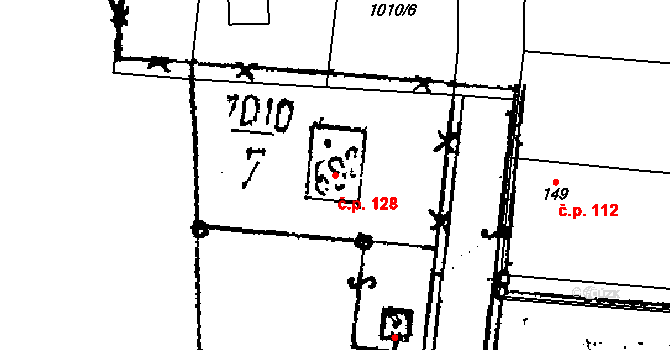 Lančov 128 na parcele st. 692 v KÚ Lančov, Katastrální mapa