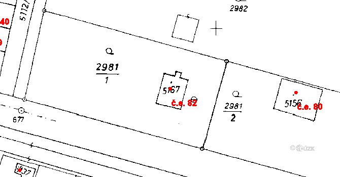 Poděbrady III 82, Poděbrady na parcele st. 5167 v KÚ Poděbrady, Katastrální mapa