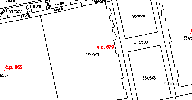 Dolní Měcholupy 670, Praha na parcele st. 584/540 v KÚ Dolní Měcholupy, Katastrální mapa