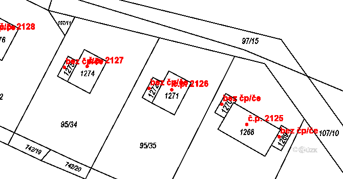 Ládví 2126, Kamenice na parcele st. 1271 v KÚ Ládví, Katastrální mapa