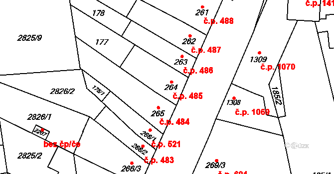 Kojetín I-Město 485, Kojetín na parcele st. 264 v KÚ Kojetín, Katastrální mapa
