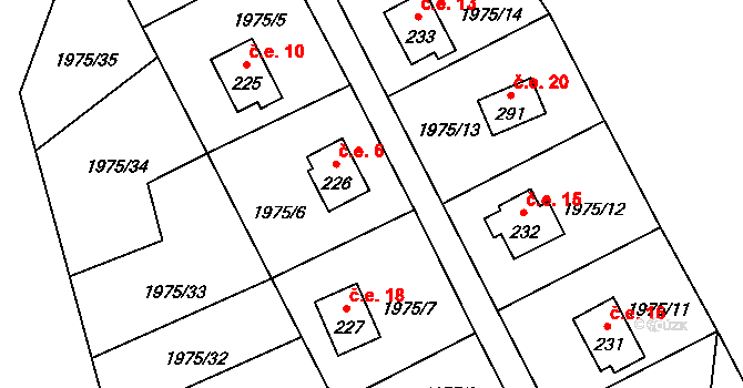 Kochnov 6, Olbramovice na parcele st. 226 v KÚ Olbramovice u Votic, Katastrální mapa