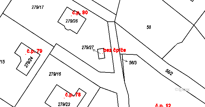 Černotín 146877888 na parcele st. 279/27 v KÚ Hluzov, Katastrální mapa