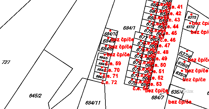 Miřetice u Klášterce nad Ohří 59, Klášterec nad Ohří na parcele st. 684/5 v KÚ Miřetice u Klášterce nad Ohří, Katastrální mapa