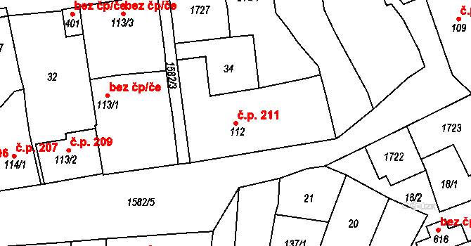 Švihov 211 na parcele st. 112 v KÚ Švihov u Klatov, Katastrální mapa